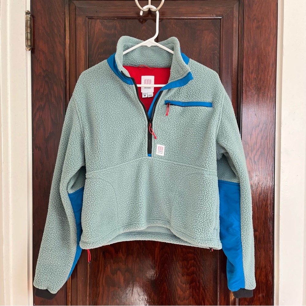 Topo Designs Cropped 1/4 zip fleece